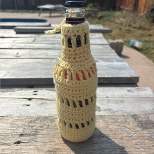 Handmade Yellow Crochet Bottle Cover